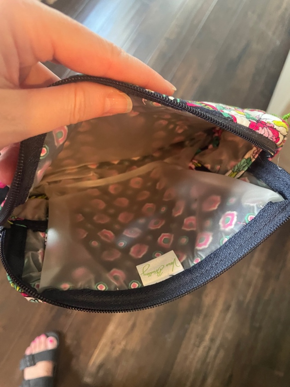Vera Bradley Navy Floral Quilted bag trio - Pink Green Turquoise - Picture 3 of 4